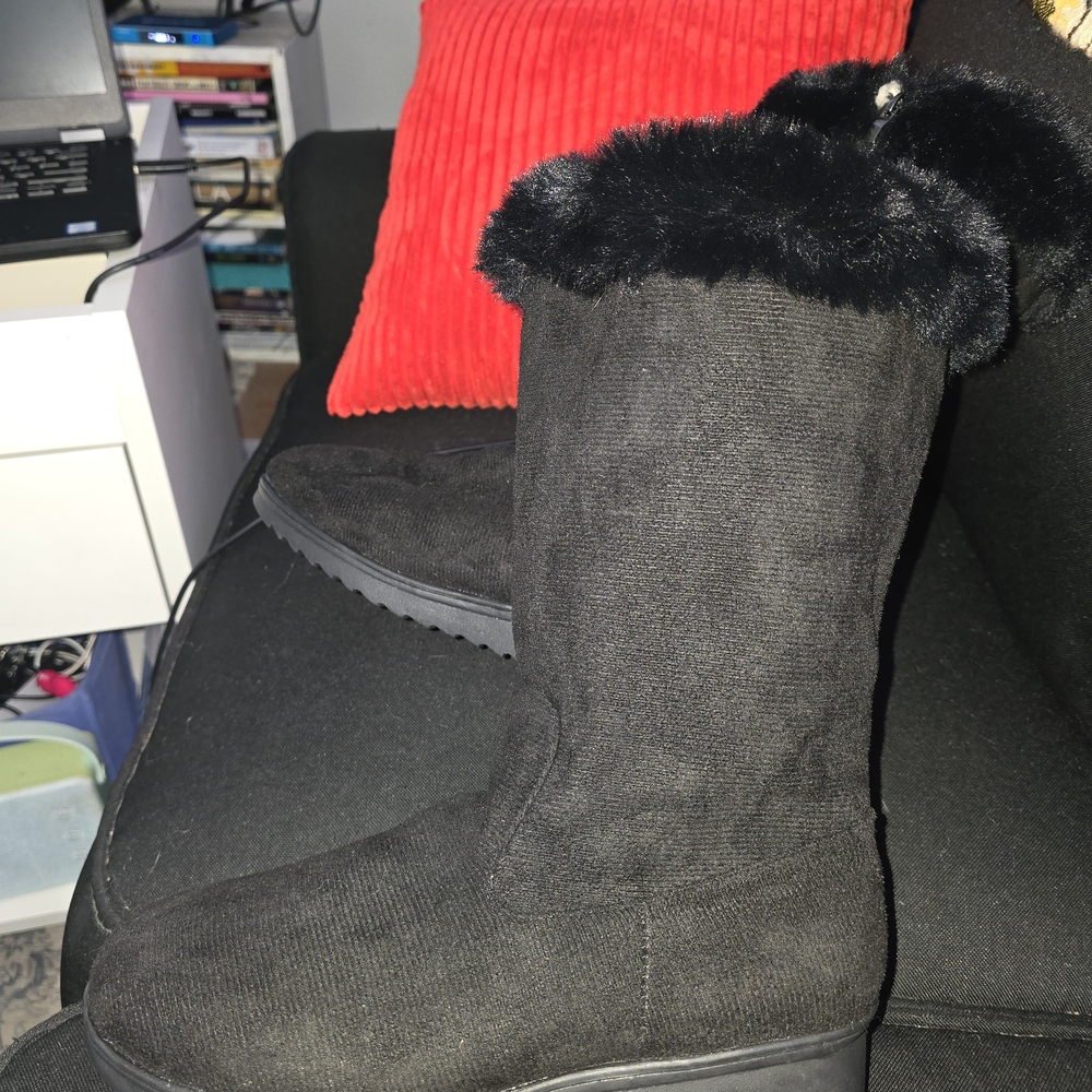Women's Black Fur-Lined Boots